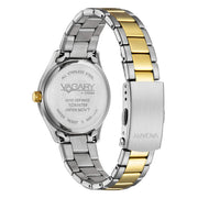 Bracciale bicolore acciaio e oro giallo con chiusura a scatto.